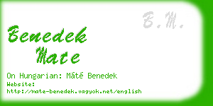 benedek mate business card